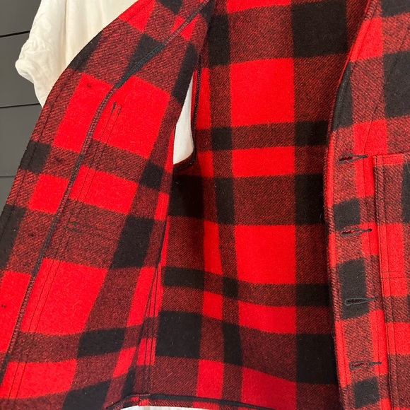 CC Filson Mackinaw Wool Vest Mens 38 Red Black Buffalo Plaid Style 20 USA Made - Picture 7 of 11